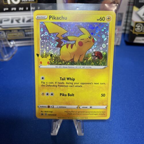 Pikachu 25th Anniversary Card SWSH039 HOLO Promo Pokemon General Mills PACK FRSH 
