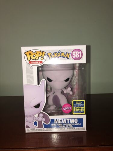 Pokemon Flocked MEWTWO Figure #581 Shared SDCC 2020 In Hand Funko POP 