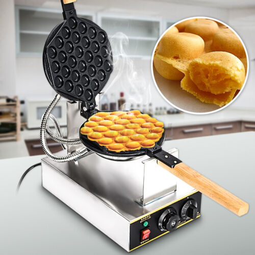 Electric Bubble Egg Cake Maker Oven Waffle Pan Kitchen Baker Machine Non-Stick 