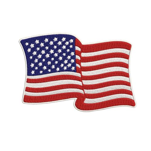Veteran USA Flag Embroidered Applique Iron-On/Hook & Loop Patch 3.75" x 2.25"