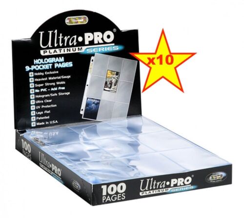 Ultra PRO 16-Pocket Binder Album Folder Pages Sleeves Platinum Clear x 10 