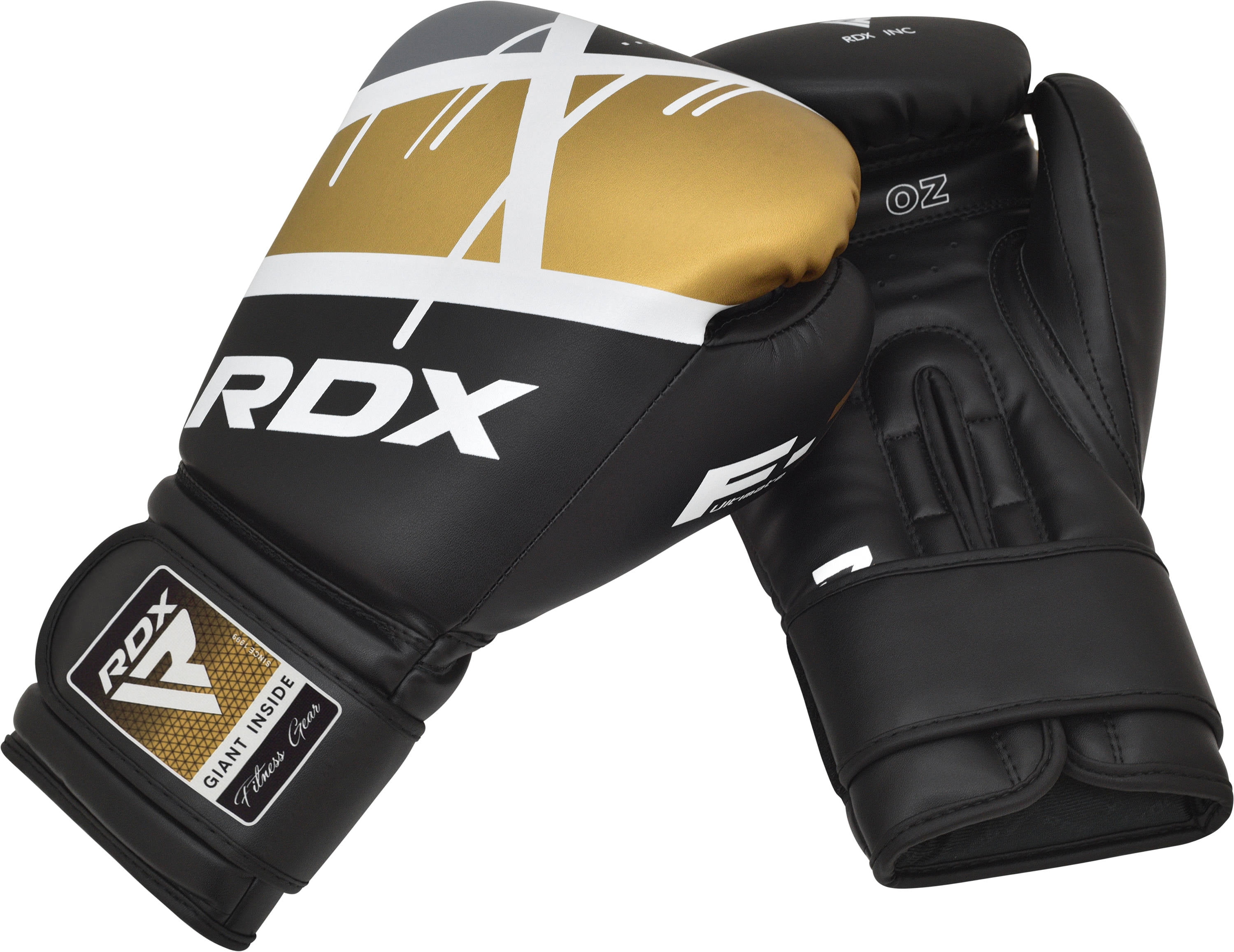 RDX F7 Ego Golden 12oz Boxing Training Gloves White Hook & Loop Men & Women 