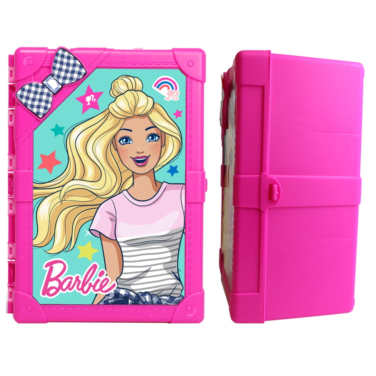 Barbie Style Wardrobe Closet Pink Portable Sparkle Fashion Play Store & Carry! 