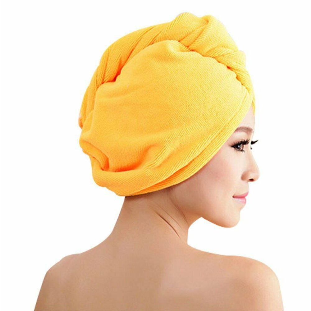 Microfiber Drying Hair Towel Shower Bath Spa Head Cap Turban Wrap Dry Hair Towel 