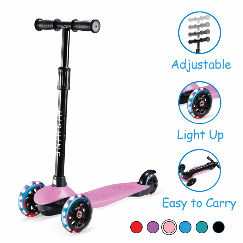 Big Wheel Scooter Foldable Adjustable Height Kids Extra Large Wheels Purple for sale online 