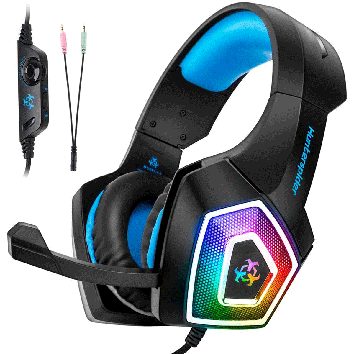 Gaming Headset USB Wired Over LED Headphones Stereo With Mic For Xbox One/PS4 PC 