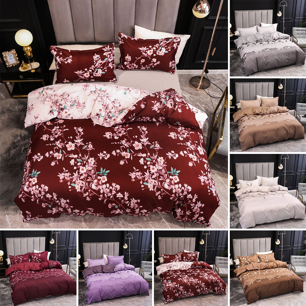 Duvet Cover Bedding Set Quilt Cover With Pillow Cases Single Double King Size 