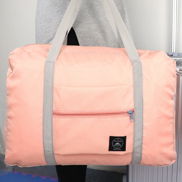 Foldable Orange Lightweight Duffel Bag Waterproof for Travel Sports Gym 