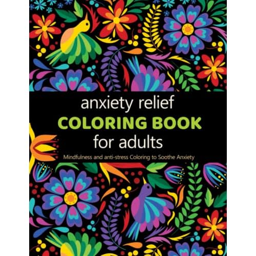 Adult colouring book anti stress relax soothing anxiety calm mindfulness unwind 