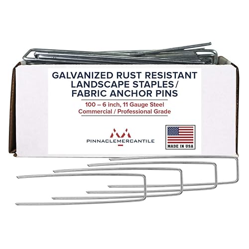Pinnacle Mercantile Usa Made 100, 6 Inch Garden Landscape Staples Stakes Pins