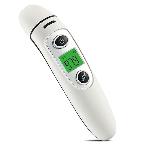and Outdoor Use Thermometer Ear and Forehead Function with Fever Alarm and Memory Function Ideal for Babies Adults Infants Children Indoor