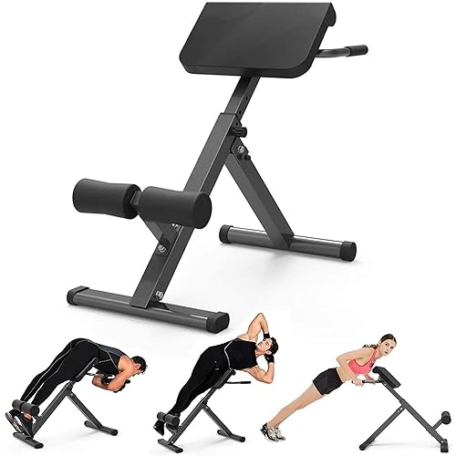Back Hyper Extension Foldable Roman Chair Fitness Exercise Bench for Home/Gym 