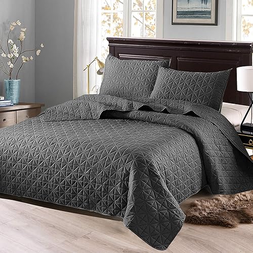 Exclusivo Mezcla Luxury 2 Piece, Grey Twin Bed Quilt