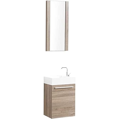 Cart Oak Small Bathroom Vanity, 18 Wide Vanity With Sink