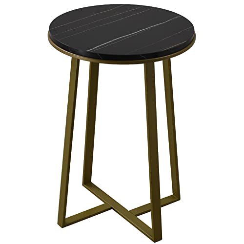 End Tables Dorriss Small Table, Black Marble Top Gold Side Table