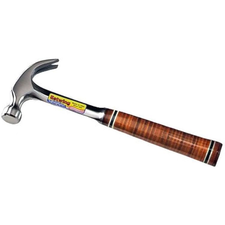 Estwing E16C Claw Hammer, Leather Grip Hammer, Smooth Face, 16-Ounce, 12.5-Inch