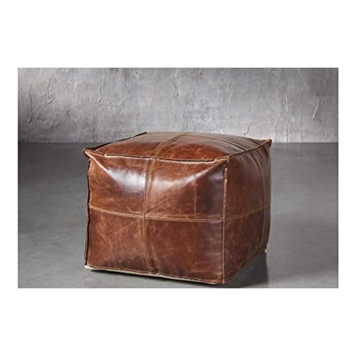 Only Cover Amazing Large Square, Large Square Leather Ottoman Pouf