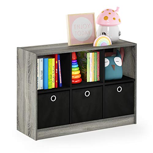 Furinno Basic 3x2 Bookcase Storage, French Oak Gray Bookcase
