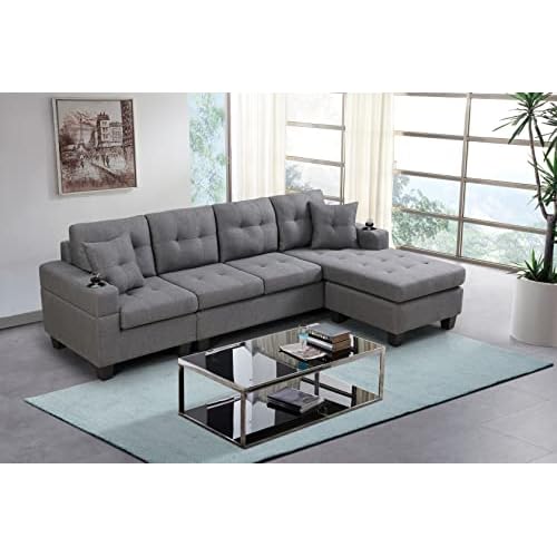 Coodenkey Modern Sectional Sofa Couch, Sectional Sofa With Removable Pillows