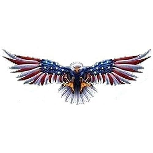 AMERICAN OPEN FLAG EAGLE HELMET BUMPER STICKER DECAL MADE IN USA 3 IN 
