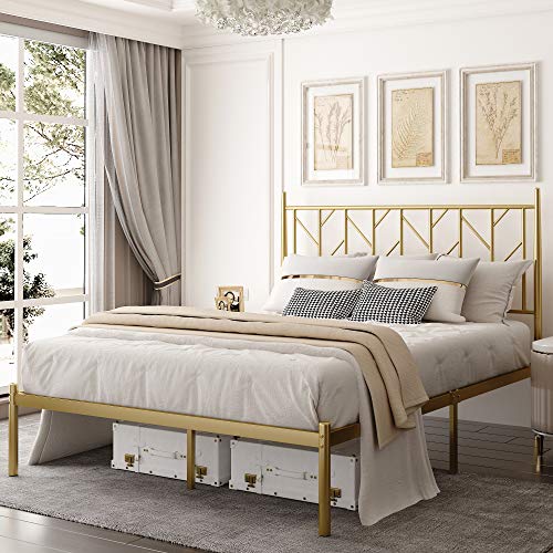 Modern Platform Bed Frame, Bed Frame With Headboard And Storage Queen