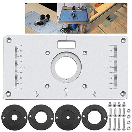 UK Aluminum Router Table Insert Plate 235 x 120 x 8mm With Ring For Woodworking 