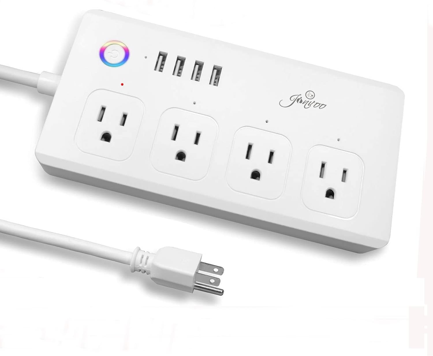 WiFi Smart Home Power Strip Surge Protector with 4 AC Outlets and 4 USB Ports 