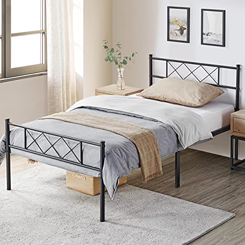 Yaheetech Twin Metal Platform Bed, Twin Xl Platform Bed With Storage And Headboard