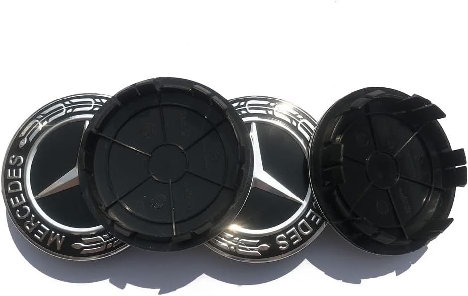  Noir étoile 2017 Aftermarket 75 mm Centre de roue en alliage hub Cap pour sadapter à la Mercedes Benz 