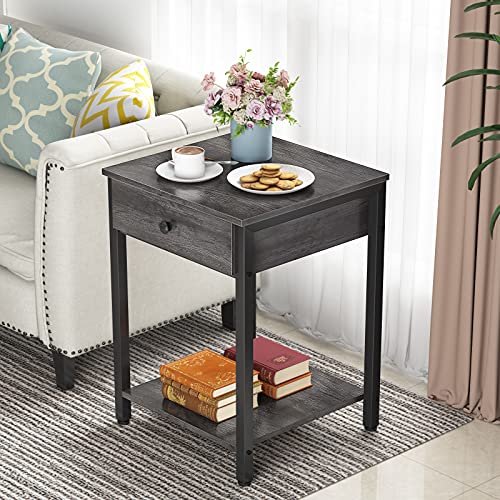 Modern End Table Side With Drawer, Modern Side Tables For Living Room With Storage
