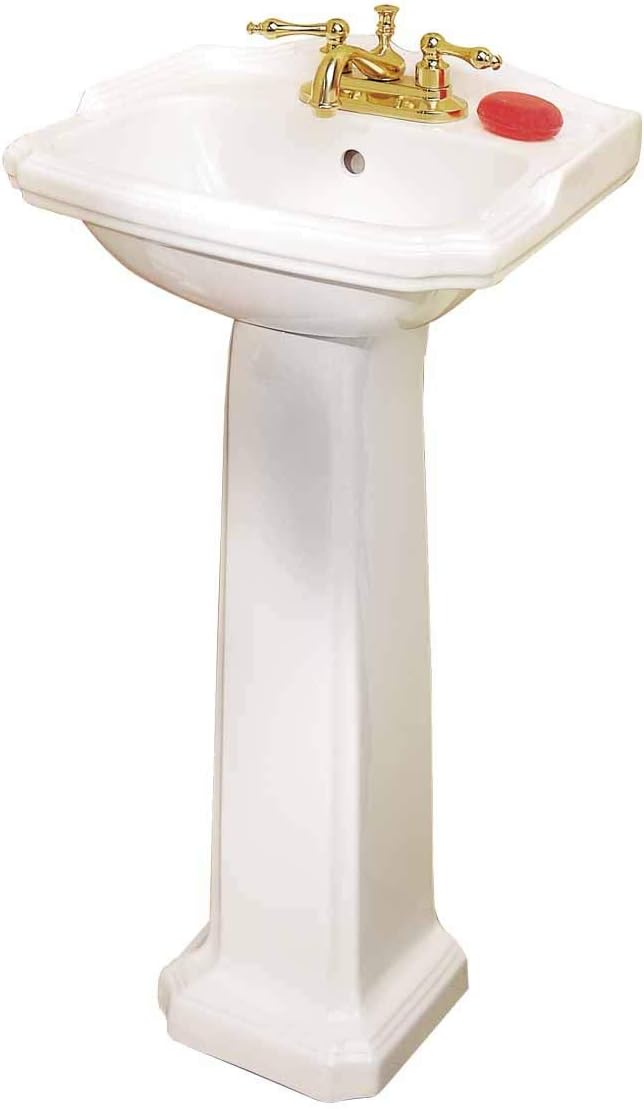 Cloakroom 19 Small Pedestal Bathroom Sink White Grade A Porcelain With Overflow And Pre Drilled Centerset Faucet Holes Renovators Supply Manufacturing In Stan B003ayjyq4 - Small Pedestal Bathroom Sinks