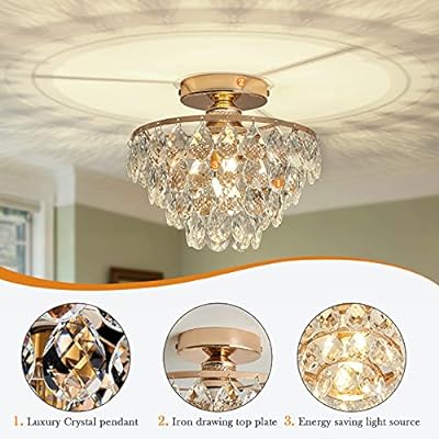 Yyjlx Modern E26 Small Crystal, Small Chandelier For Bedroom Closet