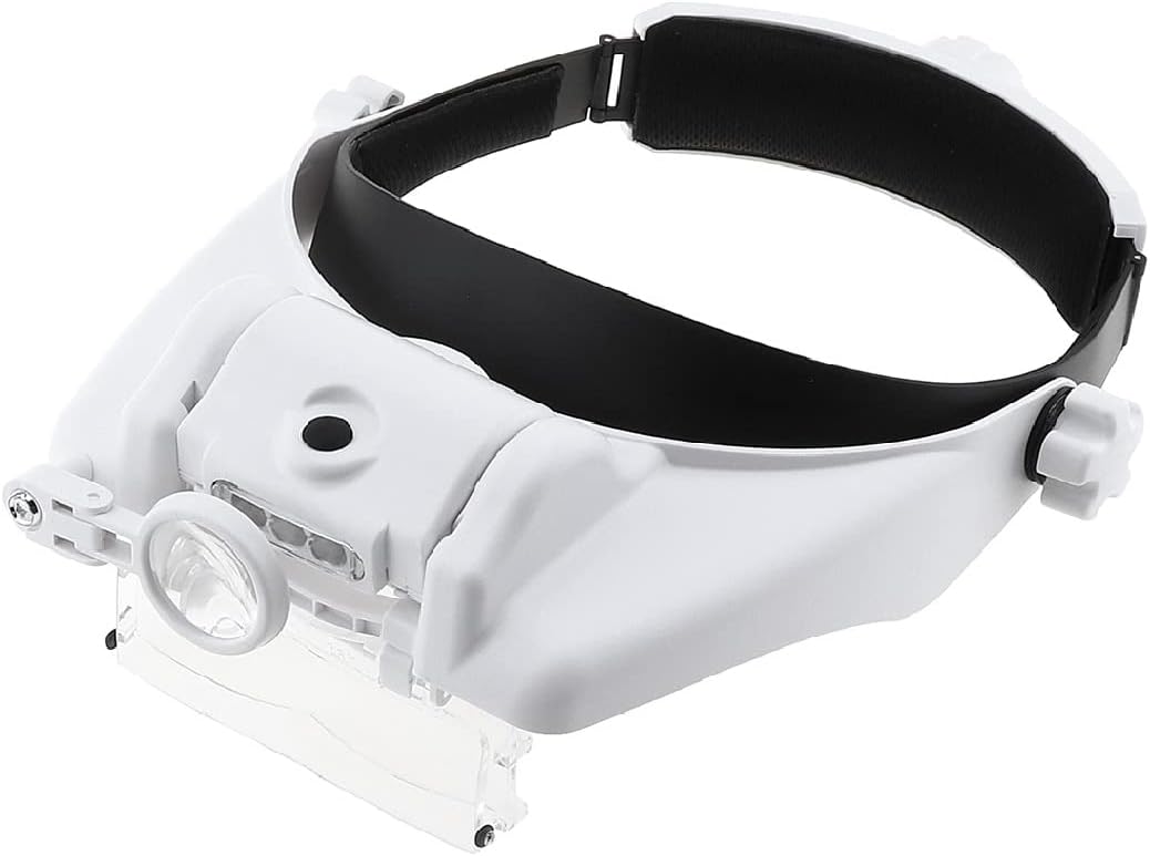 Headband Magnifying Glass with Light Mount Magnifier Glasses Visor for Jewelers 