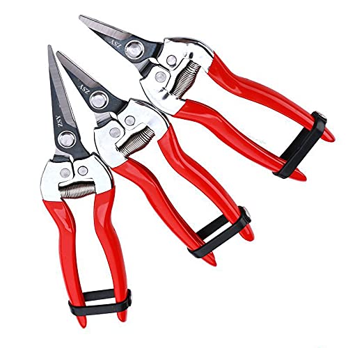 3-Pack Curved Blade Garden Scissors Trimmers Harvest Pruning Plants Trimming 