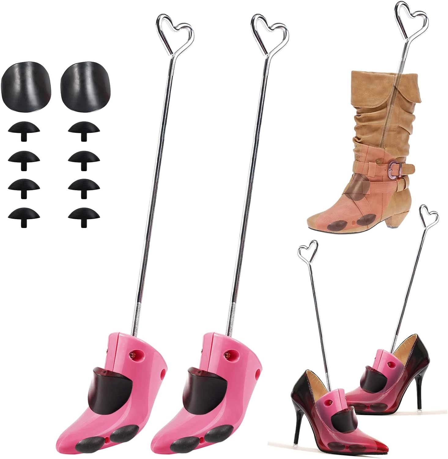 Two-Way Shoe Stretcher Adjustable Length Width Wood Shoe Tree High Heel Boot & Shoe Stretcher Boots Stretchers Expander Shoe Tree for Men and Women