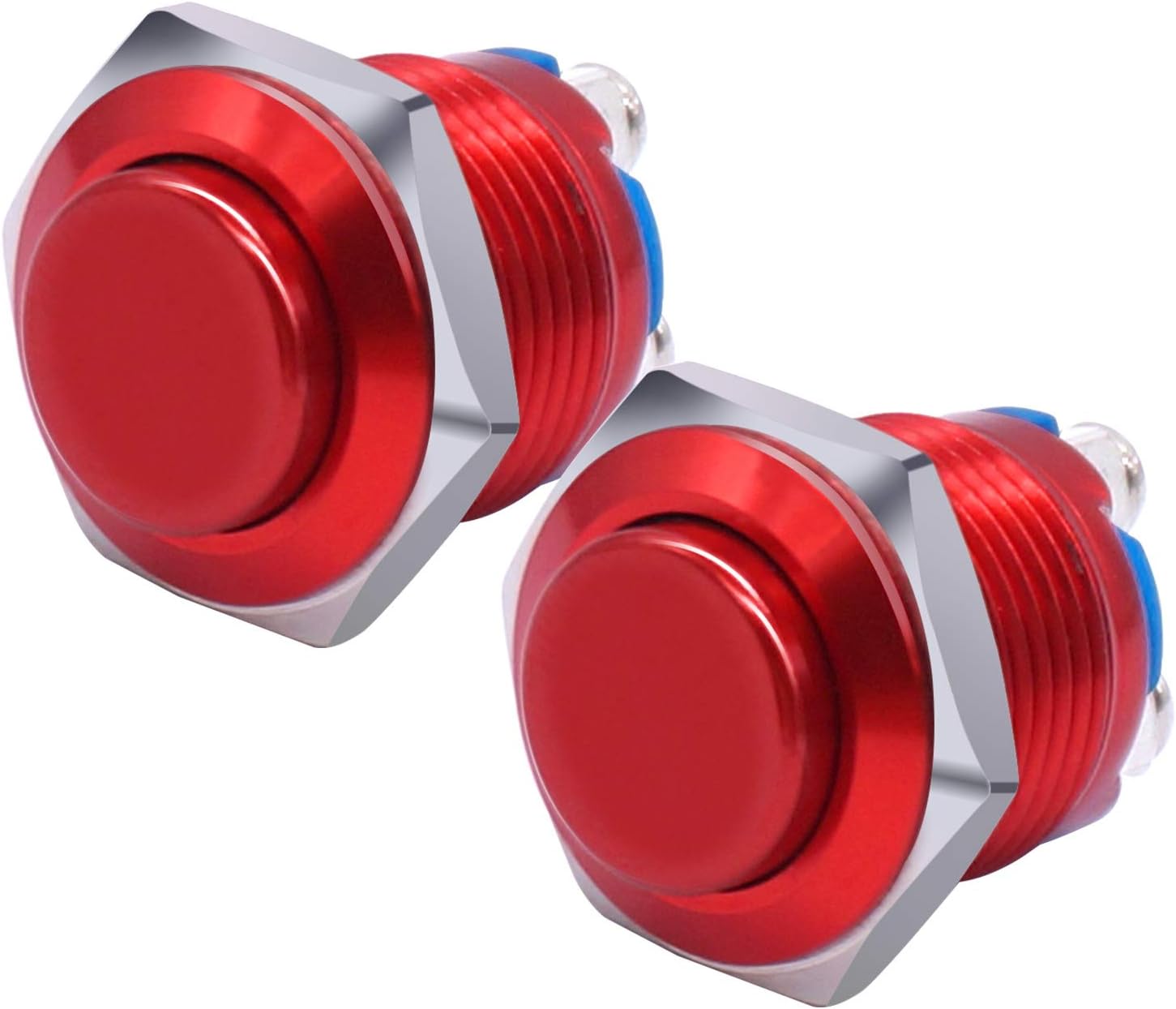1 x 16mm Round Metal Push Button Momentary Switch Red 