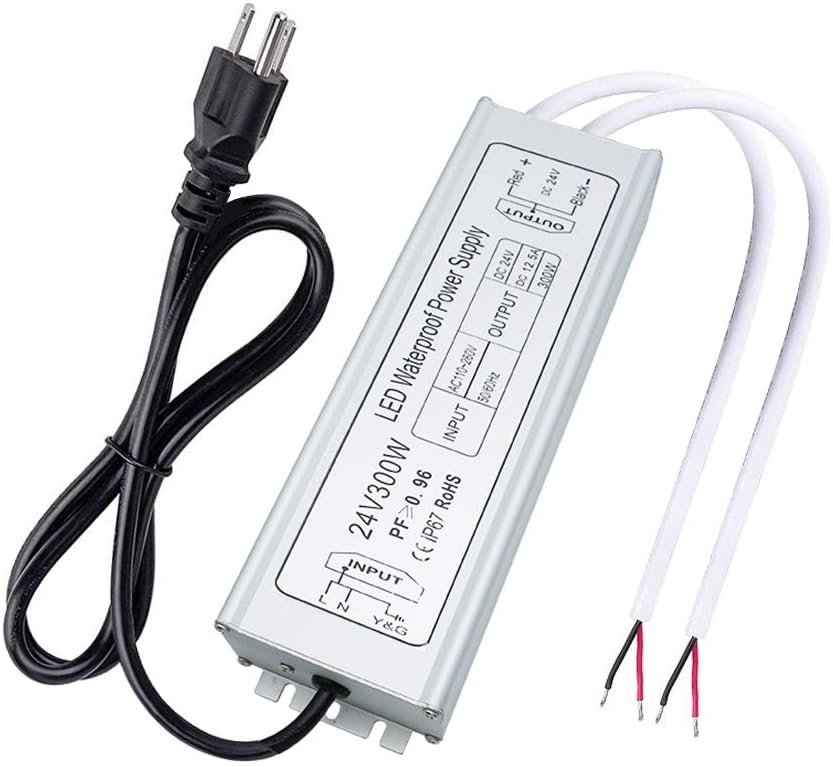 Pearlight 12V IP67 waterproof LED power supply Aluminum Alloy Transformer AC110 to 12 Volt DC Output 300W