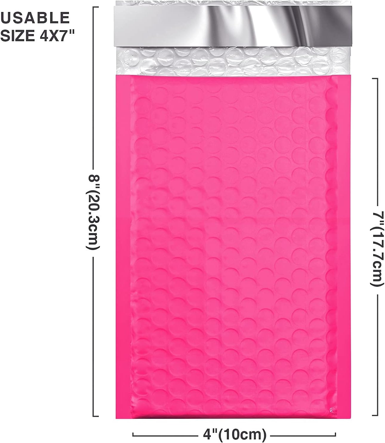 Lot/25 4x8 Poly Pink Self Sealing Bubble Mailer Eco Friendly Lightweight US 