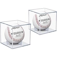 HAOLOP Baseball Display Case UV Protected Acrylic Clear Baseball Holder Square Cube Ball Protector Memorabilia Autograph Display Box for Official Size Baseball