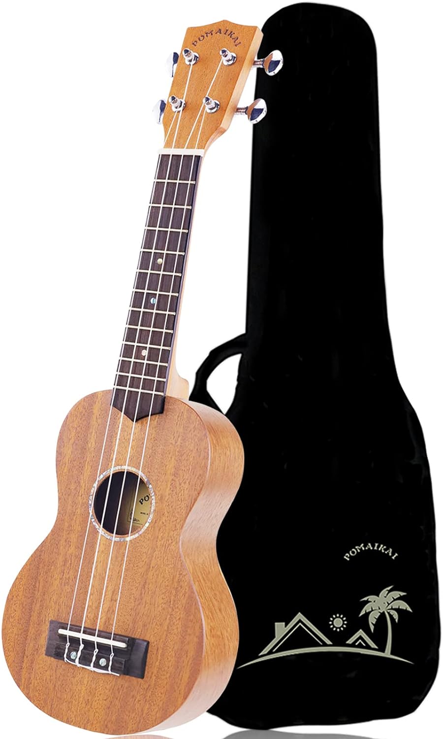 POMAIKAI 21 Inch Soprano Ukuleles with Gig Bag for Kids Adults and Beginners 