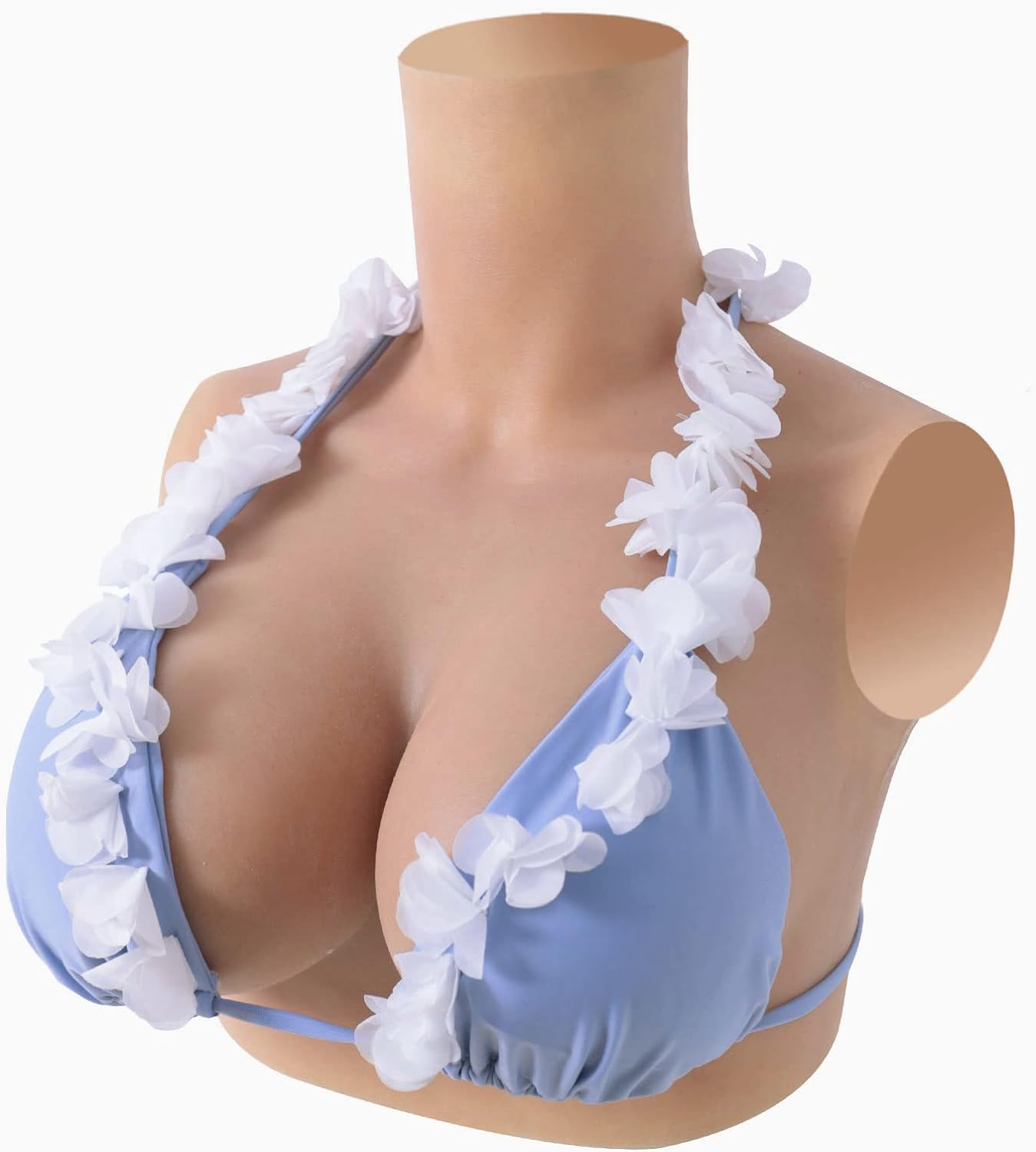 Caucasian Silicone Breast Forms Fake Boobs Hollow Back C Cup for Crossdressers