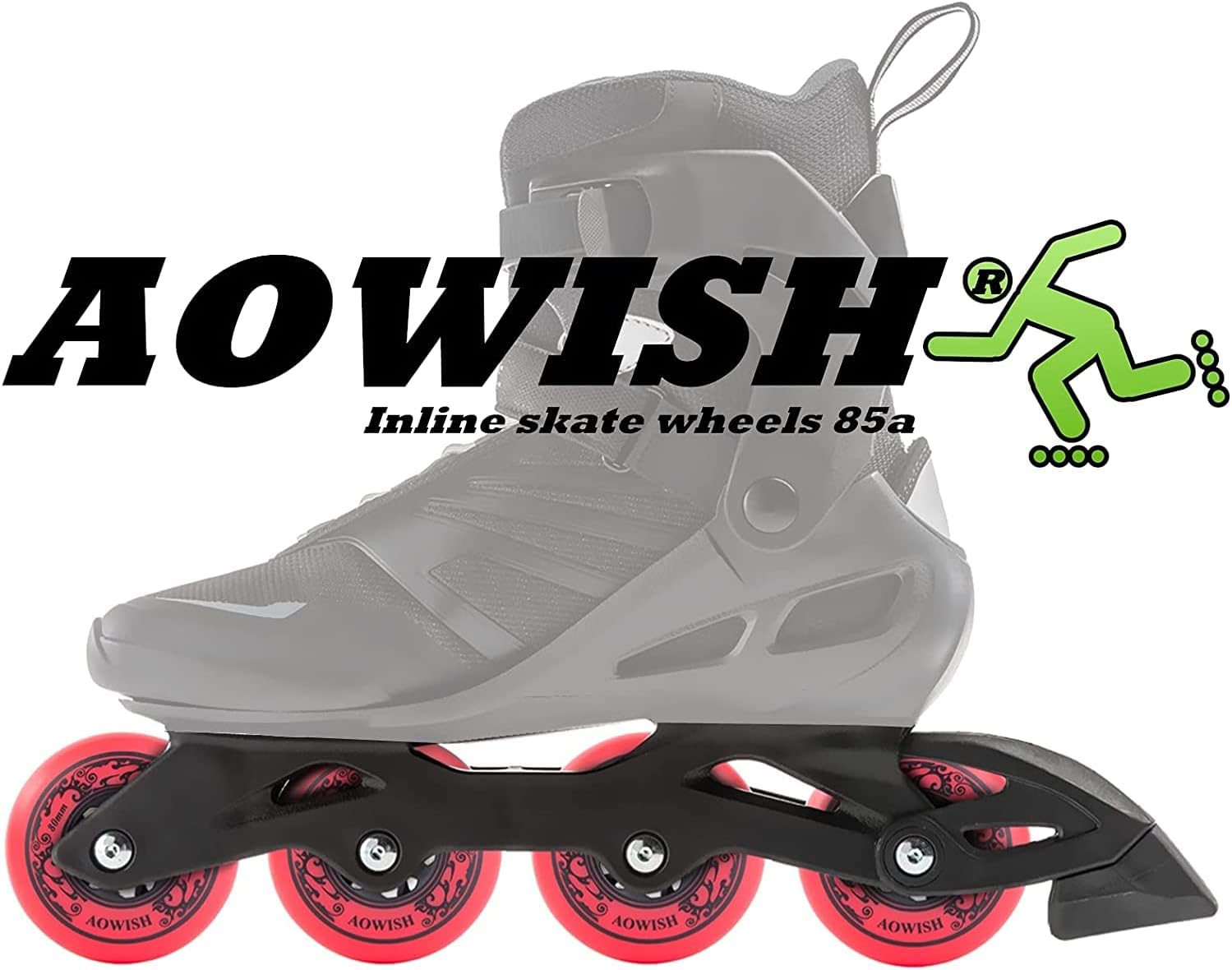 ZORA SKATES Flux 2 80mm Inline Skate Wheels 85A for Asphalt Inline Skating or Outdoor/Indoor Roller Hockey 8 Pack Without Bearings Replacement Skate Wheels