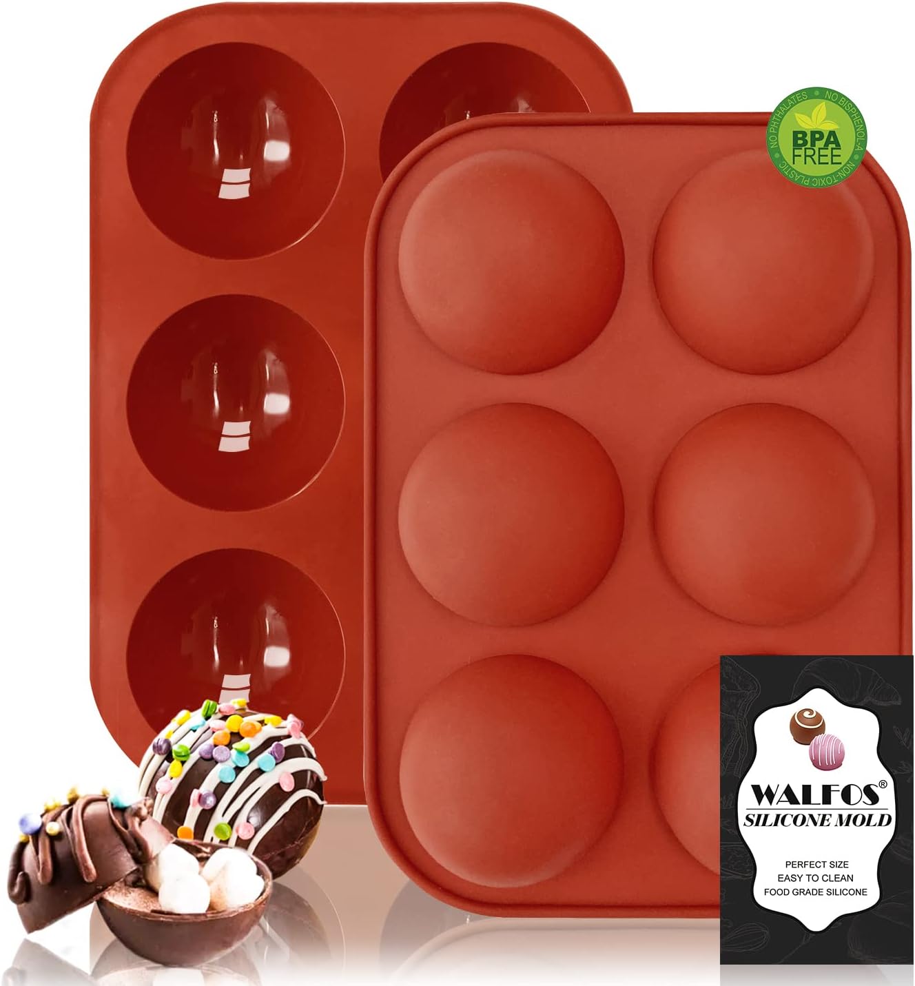 15-Cavity Silicone Cake Mold Hot Chocolate Bombs Mould Half Ball Semi-Sphere 1PC 