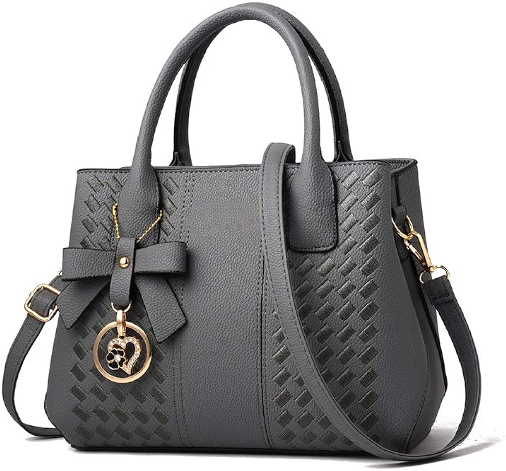SCDS Color Of Stone PU Leather Lady Handbag Tote Bag Zipper Shoulder Bag