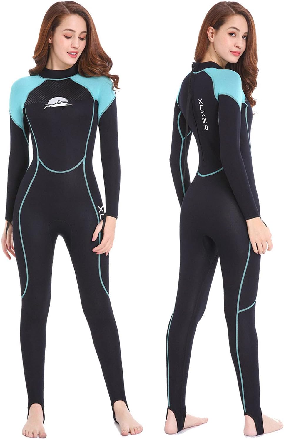 Womens Wetsuit Anti-UV Pad Diving Suit One-Piece Full Body Swimming Surf Scuba 