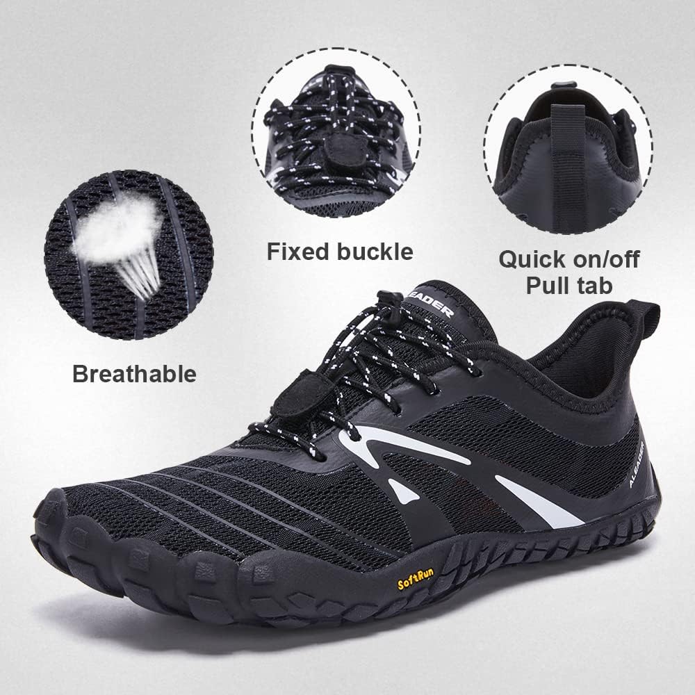 Zero Drop Wide Toe ALEADER Mens Minimalist Trail Running Shoes Barefoot 
