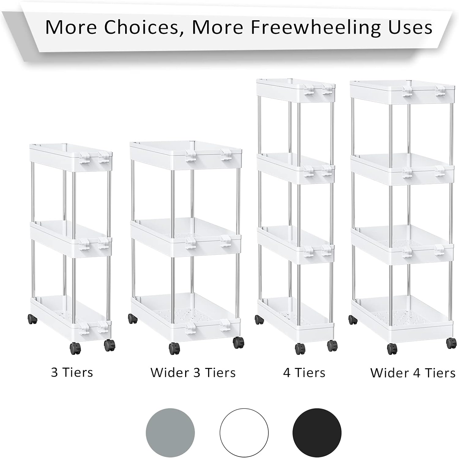 Laundry Room Organization and Storage Utility Cart Black Bathroom Organization Slide Out Cart NOTHEIA Slim Storage Cart 4-Tier Snack Cart with Wheels Thin Space Solutions Between Washer and Dryer 