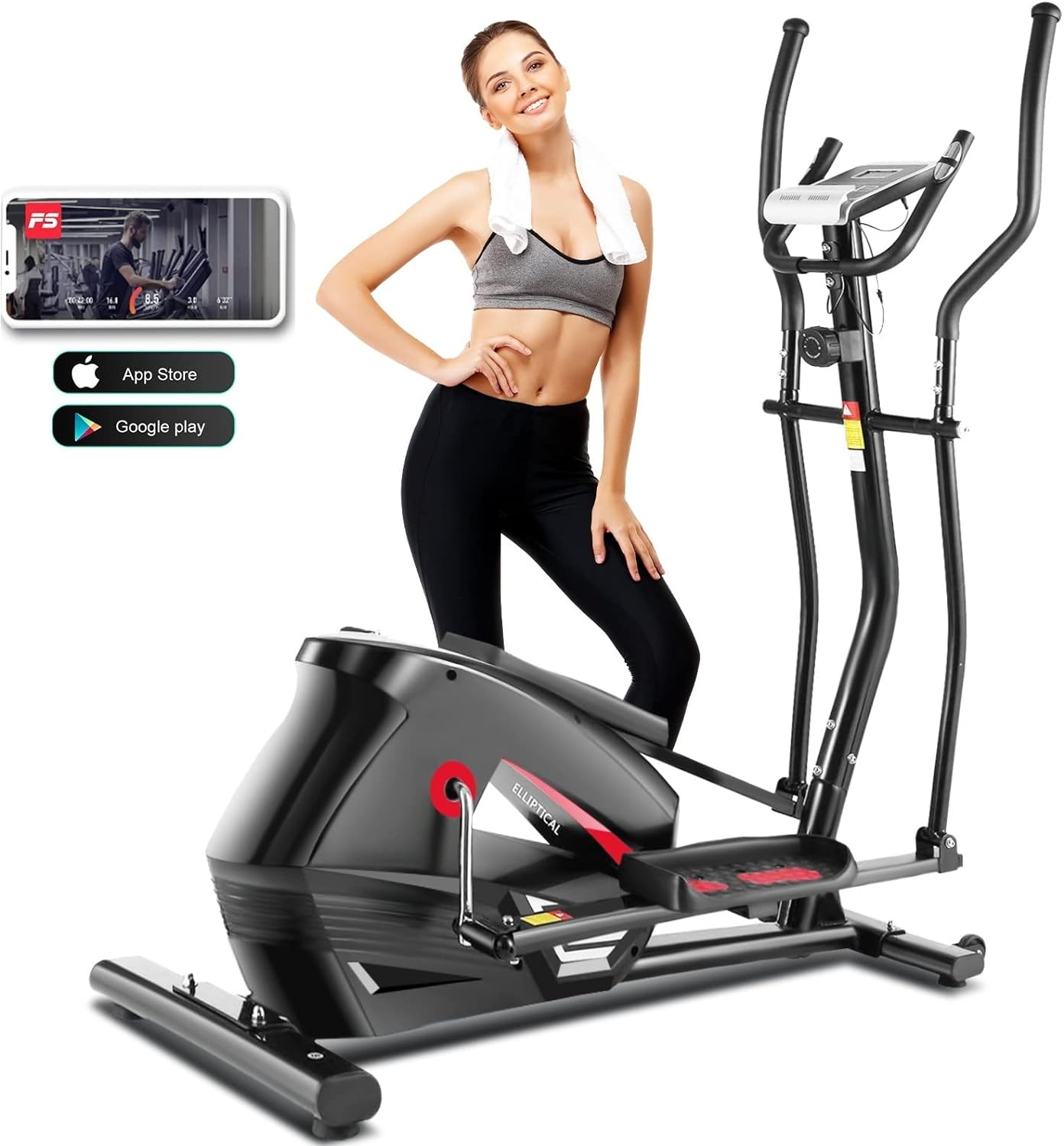 ANCHEER Magnetic Elliptical Machine Indoor Exercise Fitness Training Cardio Gym! 