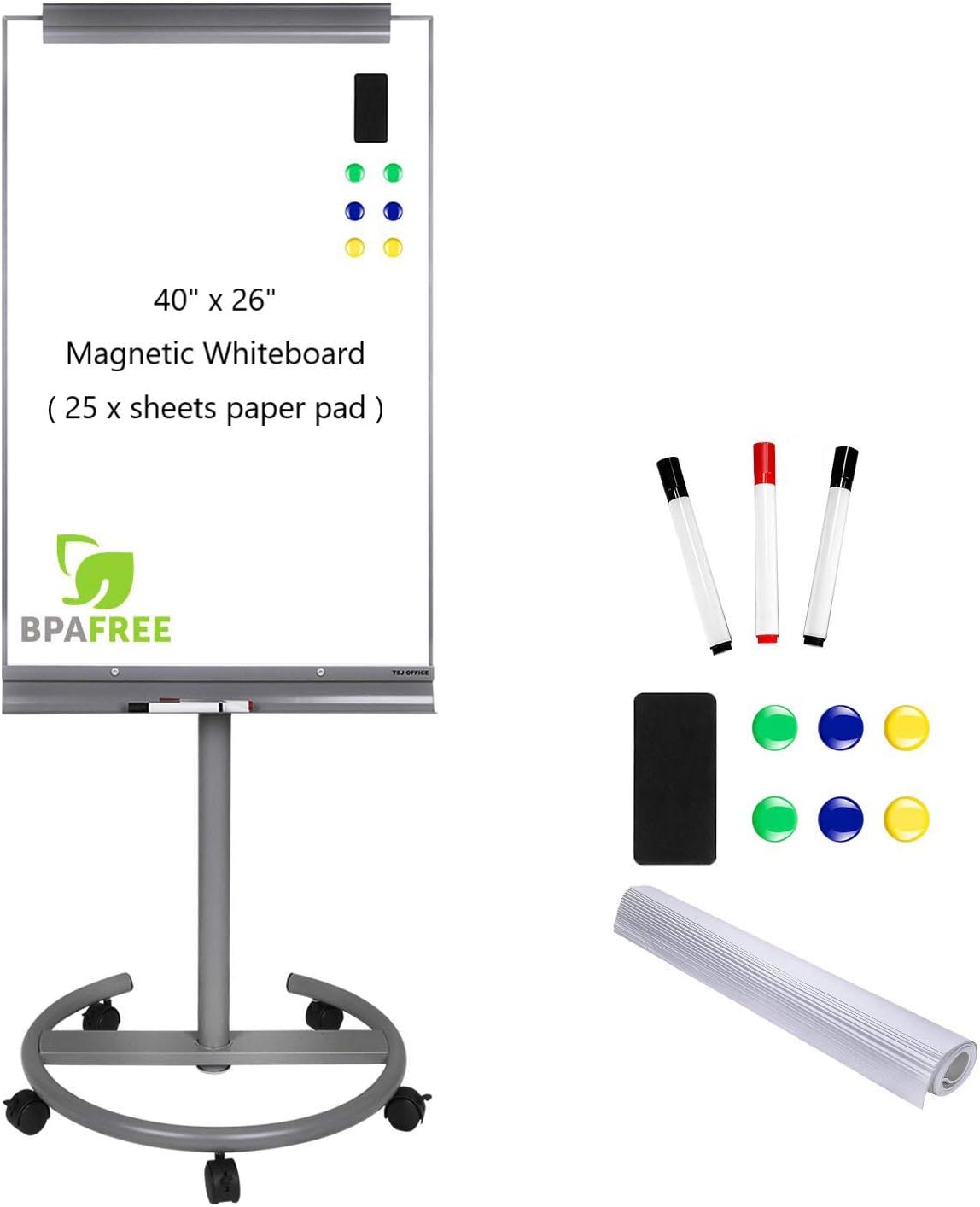 Magnetic Tripod Whiteboard Portable Dry Erase Board 36x24 inches Flipchart Easel Board Height Adjustable Easel White Board Stand White Board