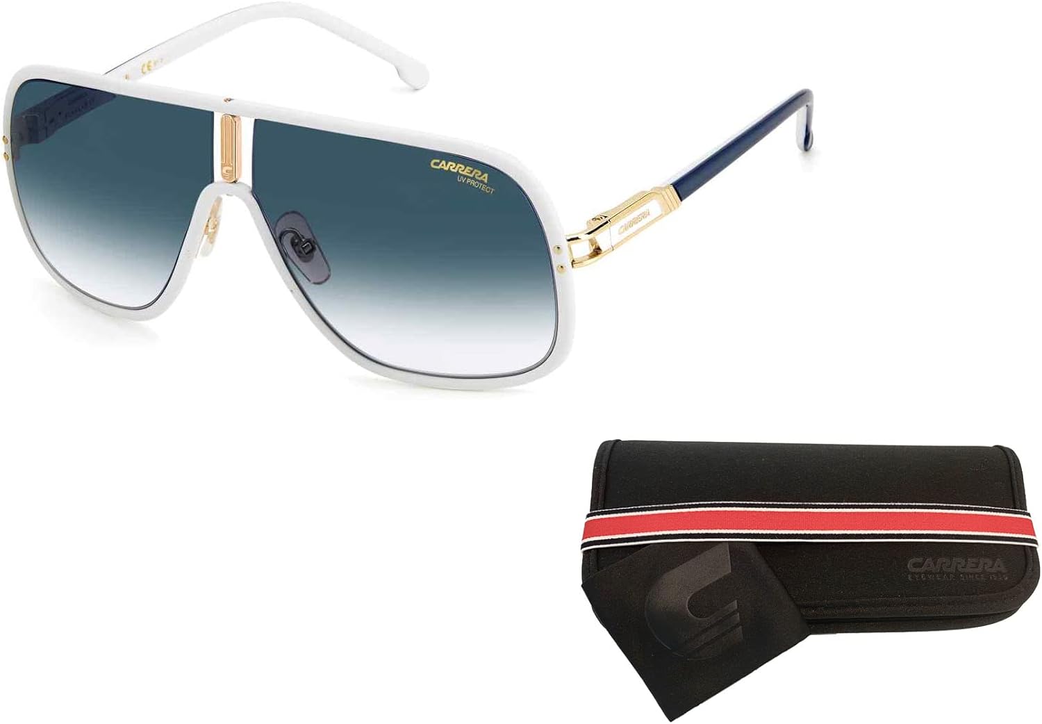 Free Designer iWear Care Kit Carrera CA5047/S Plastic Rectangular Sunglasses For Men For Women
